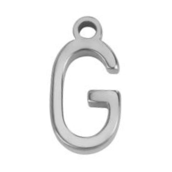 "G" Silver 8x4mm