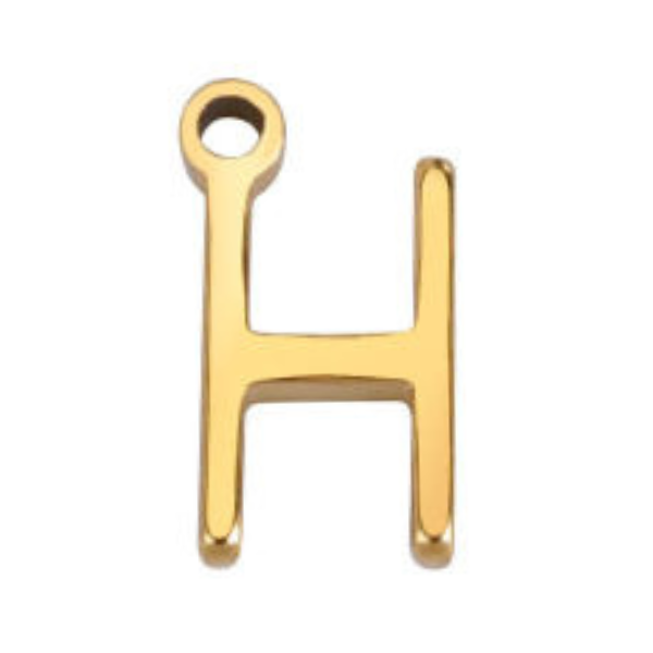 "H" Gold 8x4mm