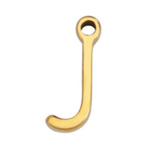 "J" Gold 8x4mm