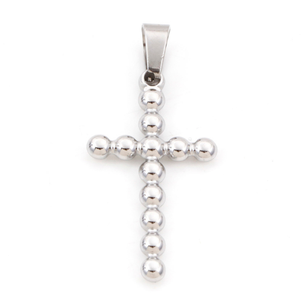 Bubble Cross Silver 40x18mm