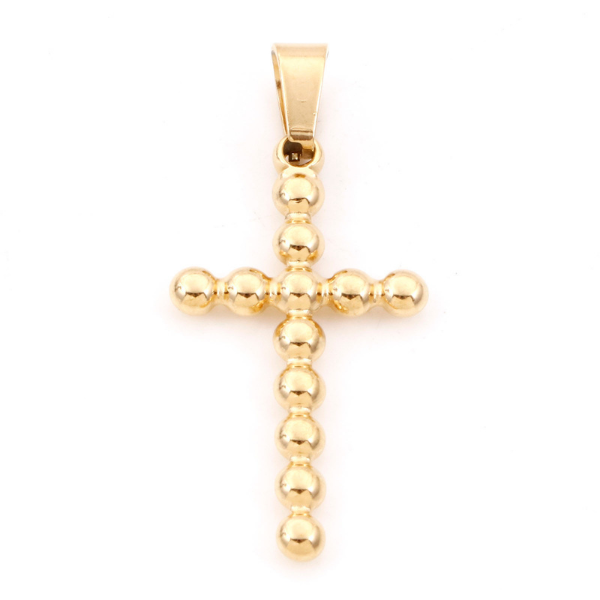 Bubble Cross Gold 40x18mm