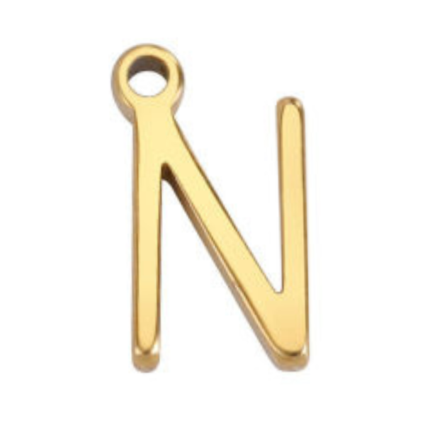 "N" Gold 8x4mm