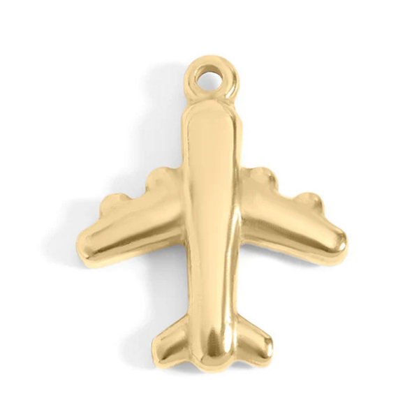 Airplane Gold 16x19mm
