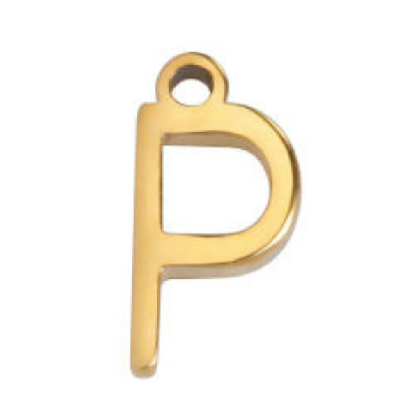 "P" Gold 8x4mm