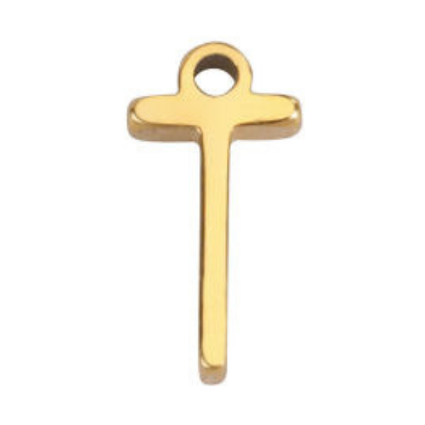 "T" Gold 8x4mm
