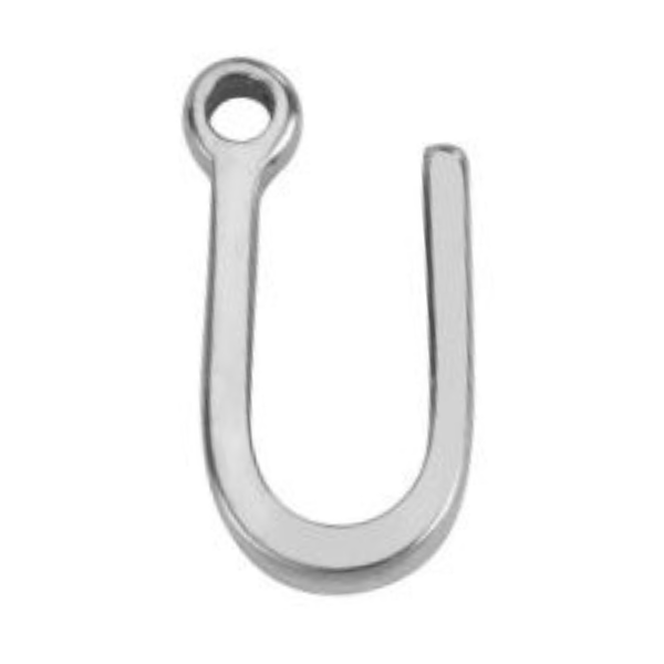"U" Silver 8x4mm