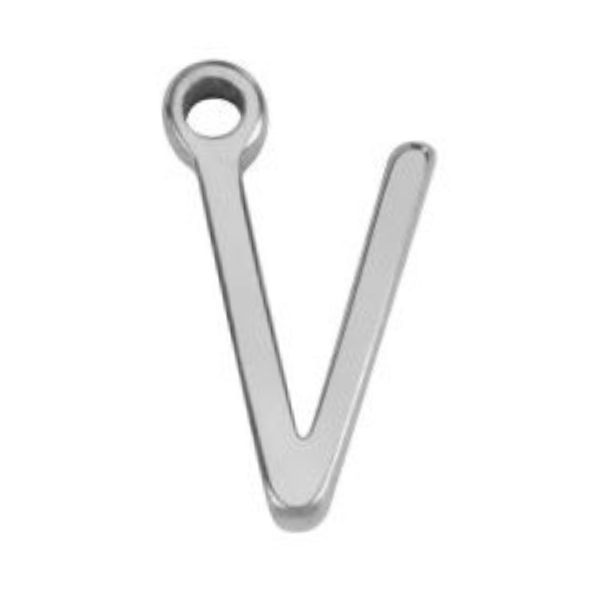"V" Silver 8x4mm