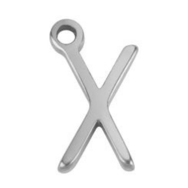 "X" Silver 8x4mm