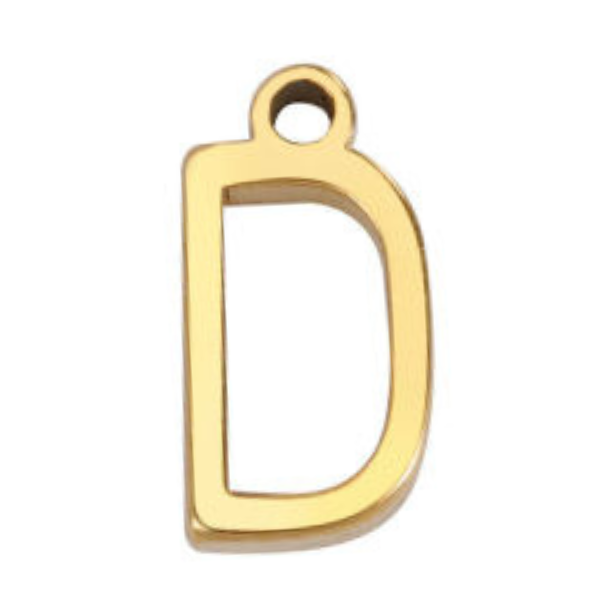 "D" Gold 8x4mm