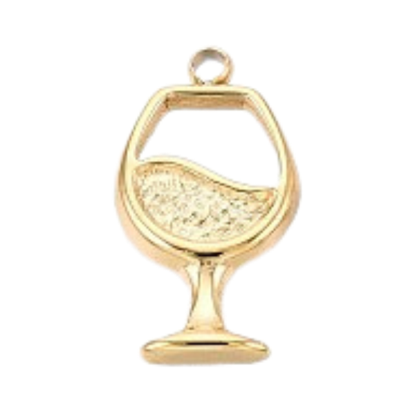 Wine Glass Gold 14x7mm
