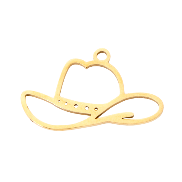 Gold cowboy hat-shaped charm