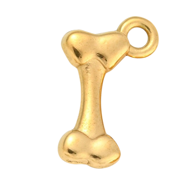 Gold bone-shaped charm