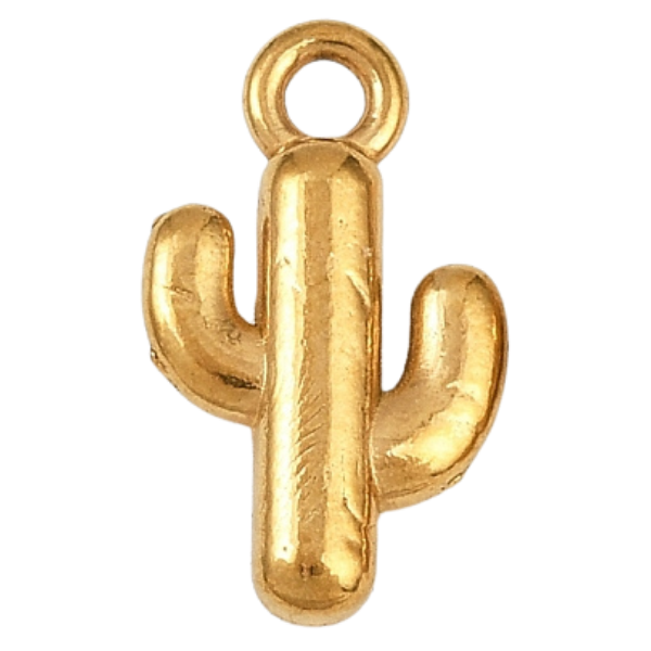 gold bubble cactus charm