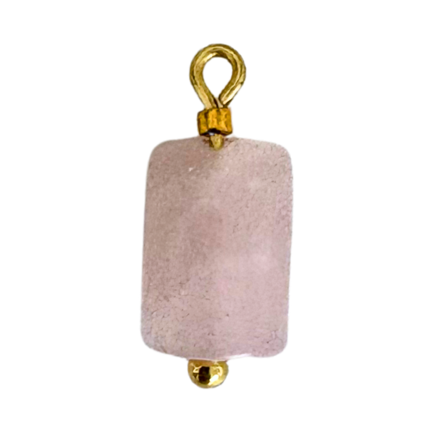 gold rose quartz charm