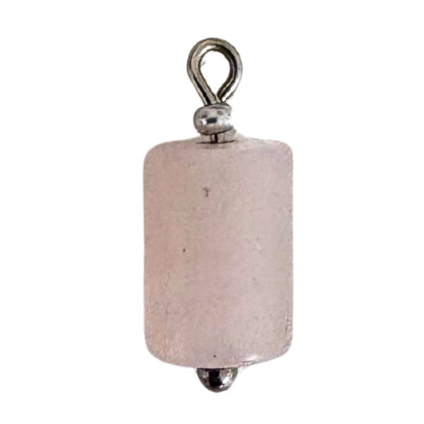 silver rose quartz charm