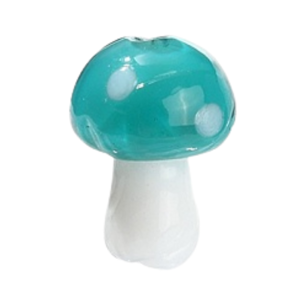 teal mushroom charm