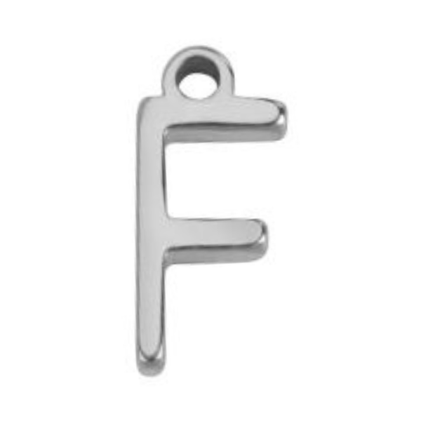 "F" Silver 8x4mm