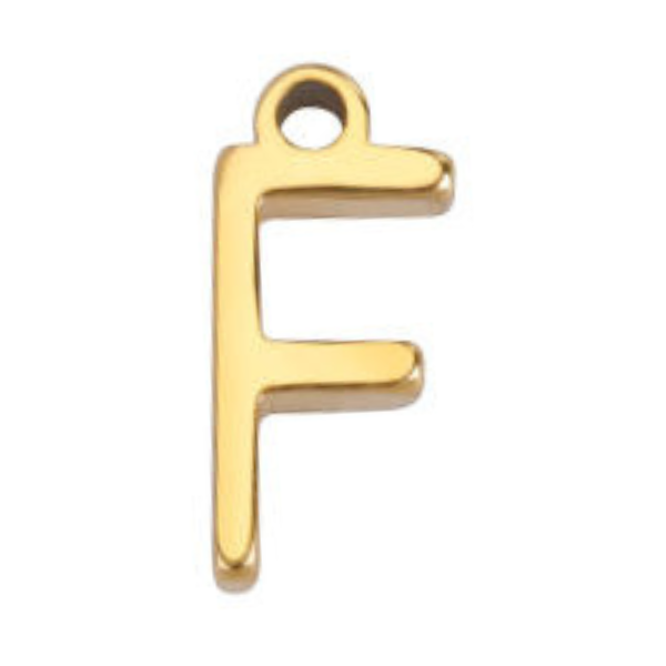 "F" Gold 8x4mm