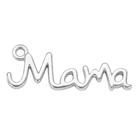 Mama Cursive Silver 22x8mm