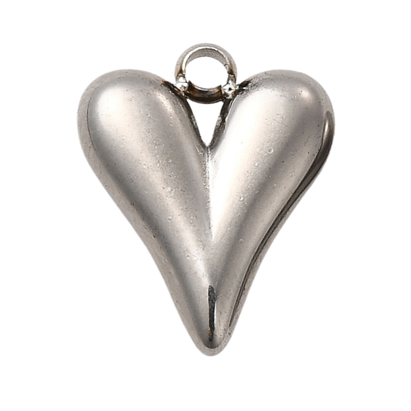 Bubble Heart Silver 18x10mm
