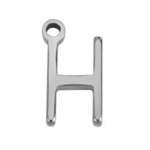 "H" Silver 8x4mm