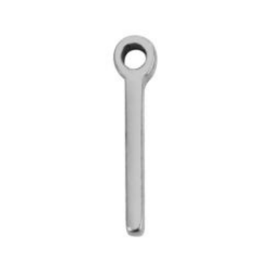 "I" Silver 8x4mm