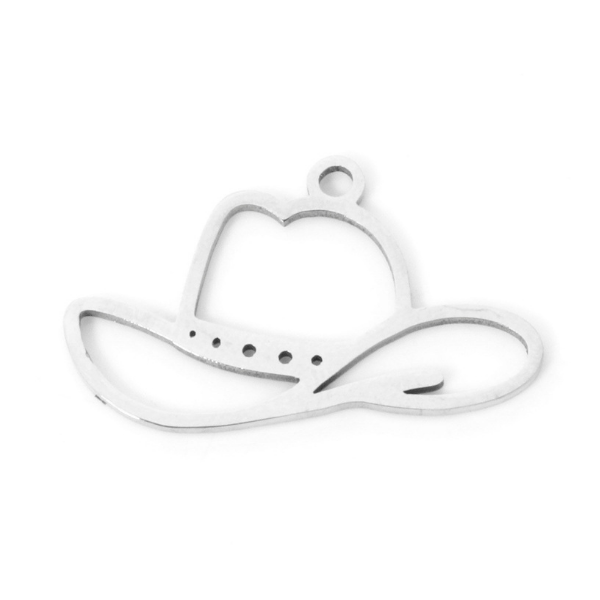 Cowboy Hat Silver 22x13mm