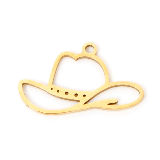 Cowboy Hat Gold 22x13mm
