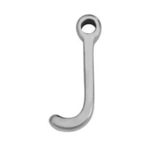 "J" Silver 8x4mm
