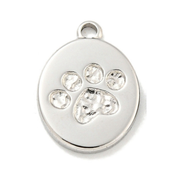 Paw Print Silver 14mm