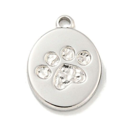 Paw Print Silver 14mm