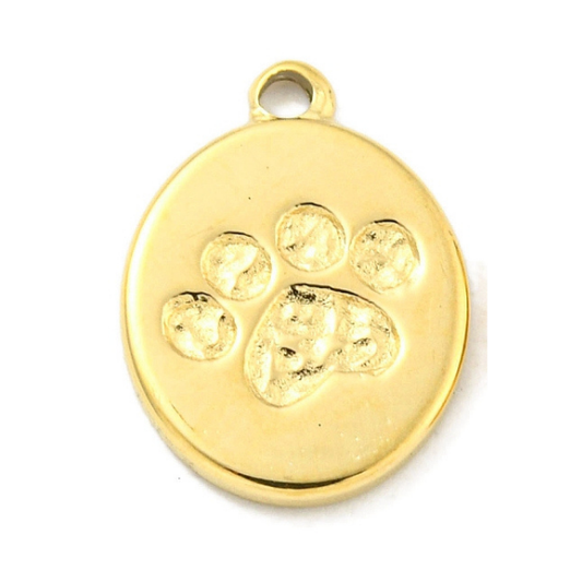 Paw Print Gold 14mm