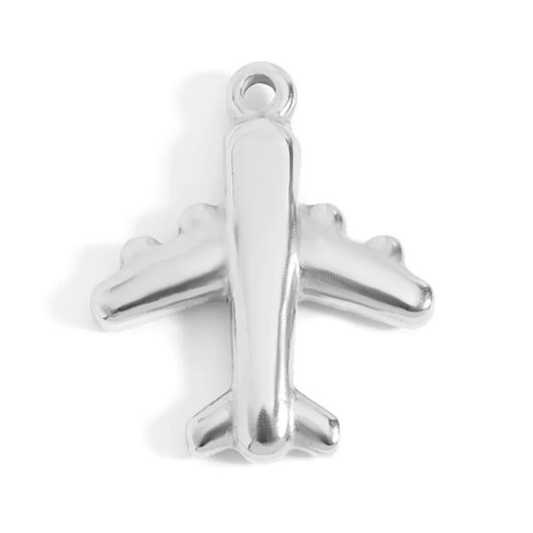Airplane Silver 16x19mm