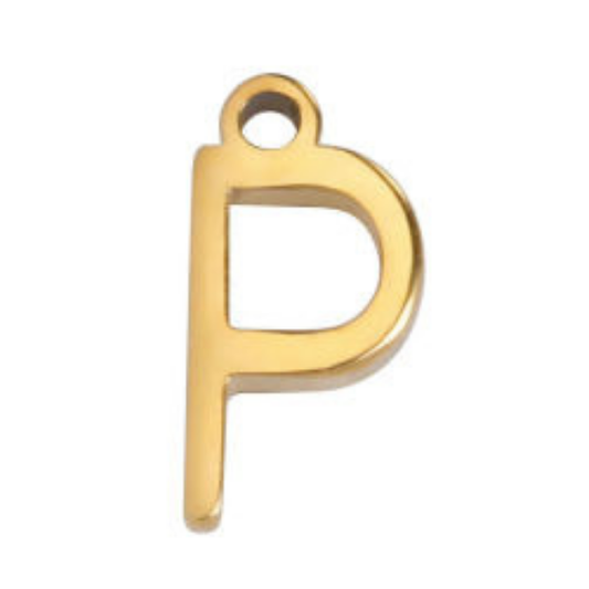 "P" Gold 8x4mm