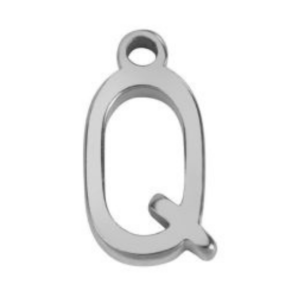 "Q" Silver 8x4mm