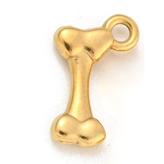 Dog Bone Gold 16x5mm
