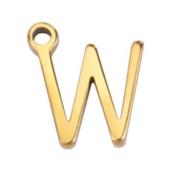 "W" Gold 8x4mm