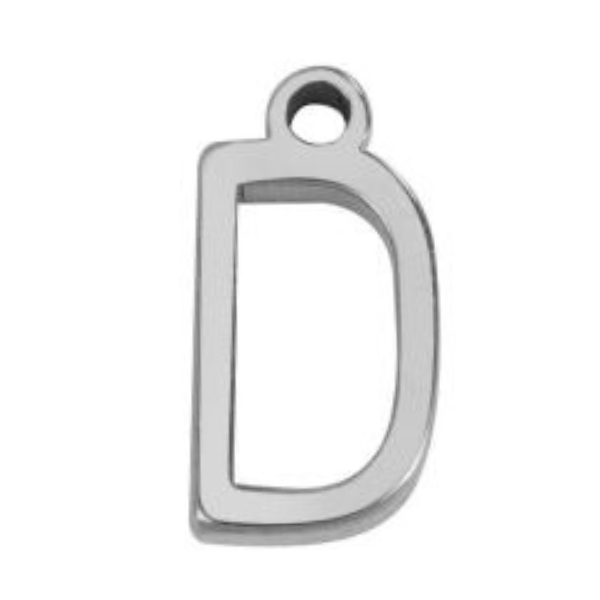 "D" Silver 8x4mm