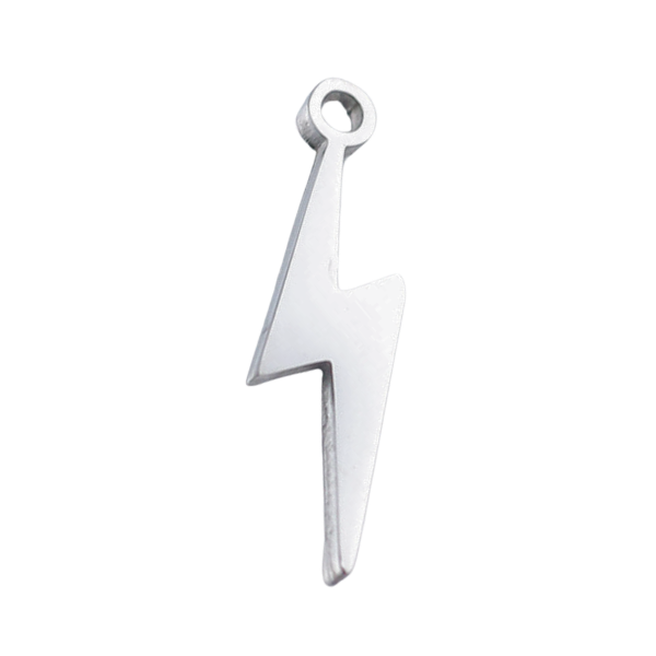 Lightning Bolt Silver 18x5mm