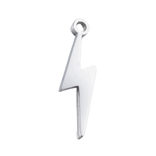 Lightning Bolt Silver 18x5mm