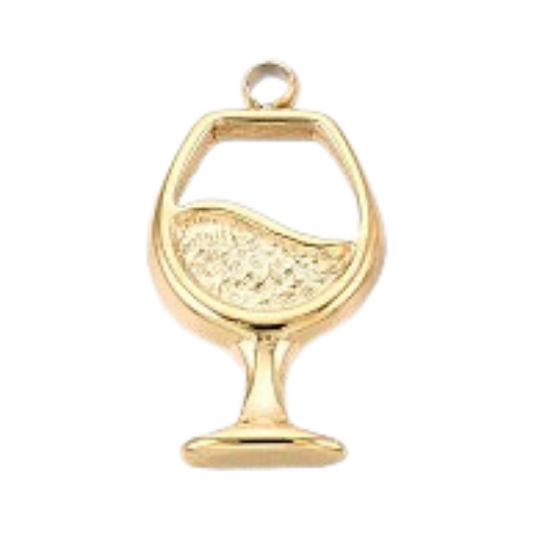 Wine Glass Gold 14x7mm