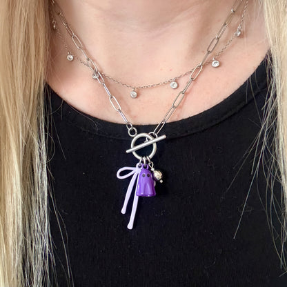 Glitter and Ghouls Necklace - Purple