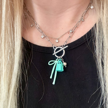 Glitter and Ghouls Necklace - Blue