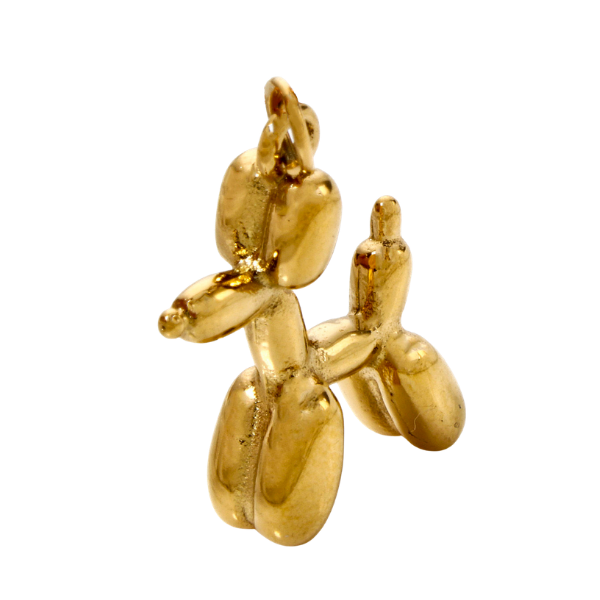 Gold balloon dog charm 