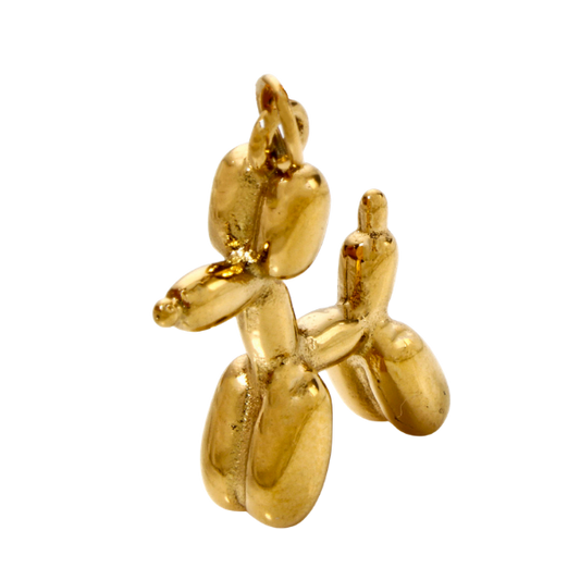 Gold balloon dog charm 