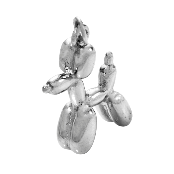 Silver balloon dog charm 