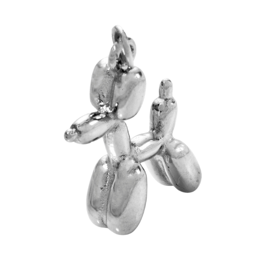 Silver balloon dog charm 