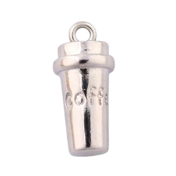 coffee cup charm silver