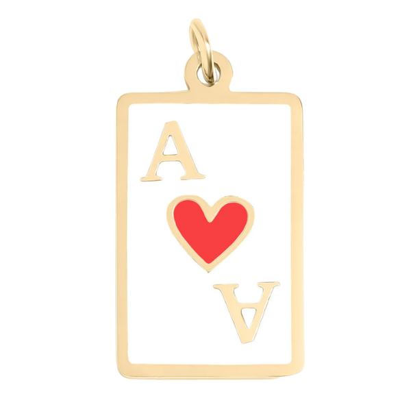 colored gold playing card charm