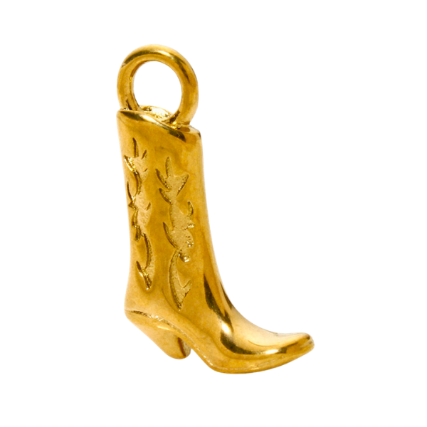Gold cowboy boot charm 